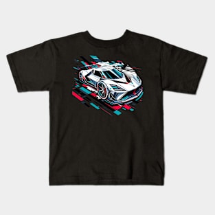 Speed of Tomorrow: Geometric Future Car Kids T-Shirt